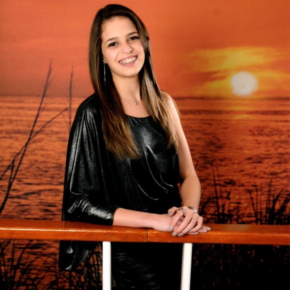 Cache Metallic Gray Silver Cape Sleeve Dress 2 - Picture 6 of 6